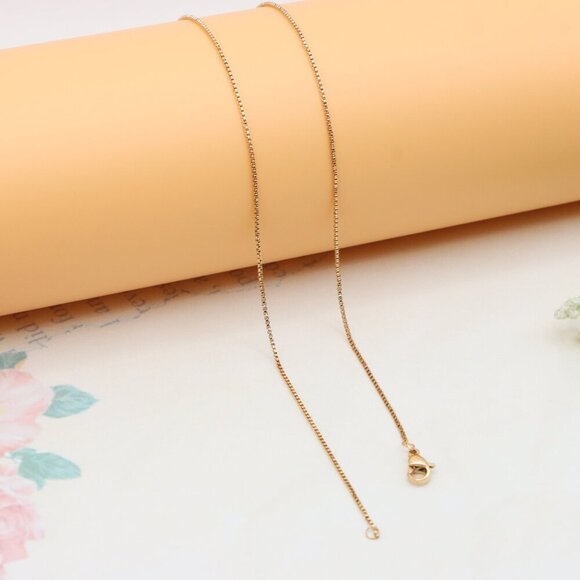 "Elegant Rose Gold Box Chain Necklace for Everyday or Layered Look, XPNL0317 - Picture 12 of 12